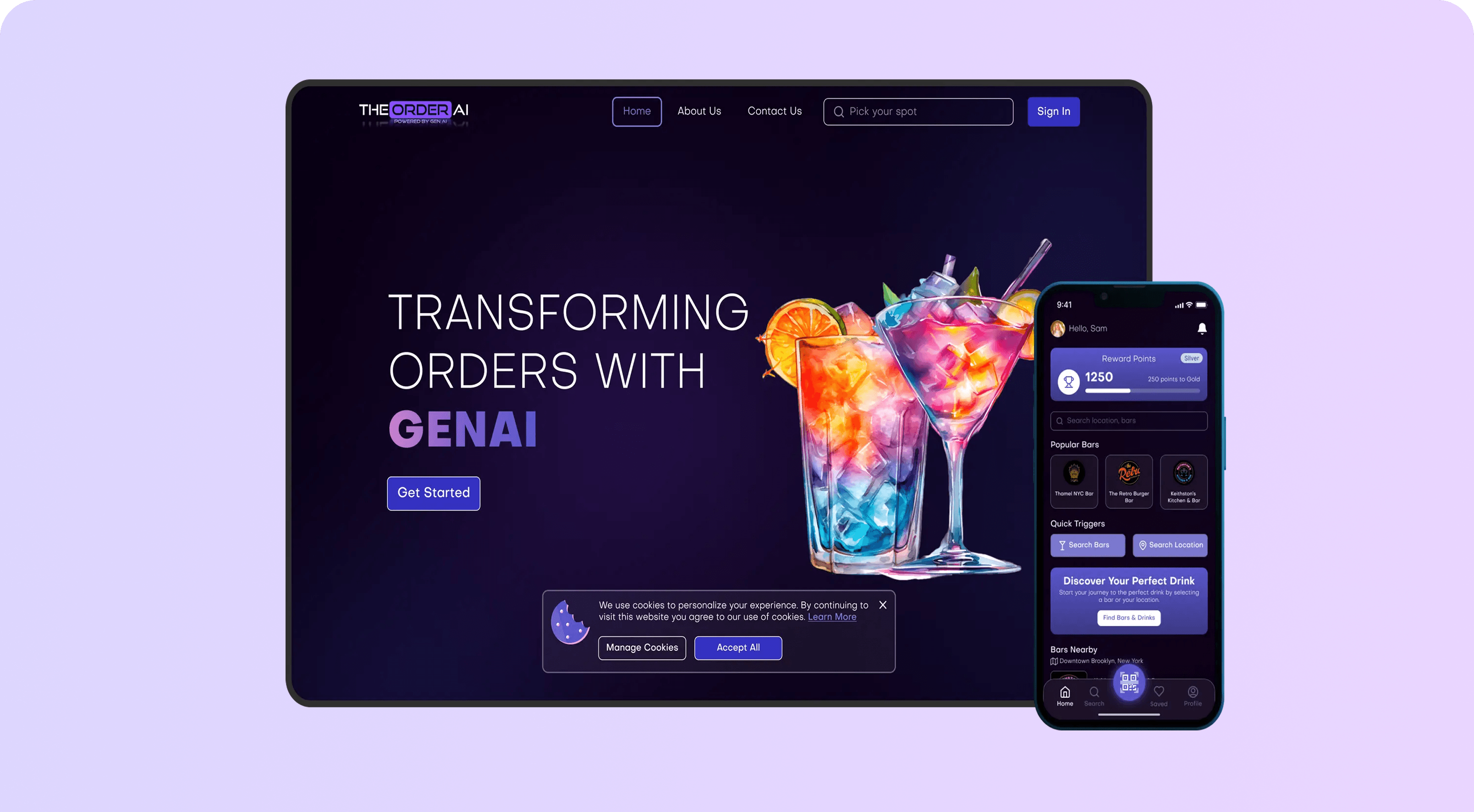 The Order AI product mockups